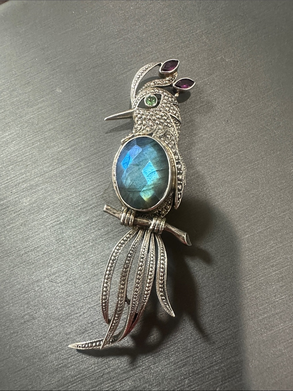 Nicky Butler Silver Bird of Paradise Brooch Labradorite 24/250